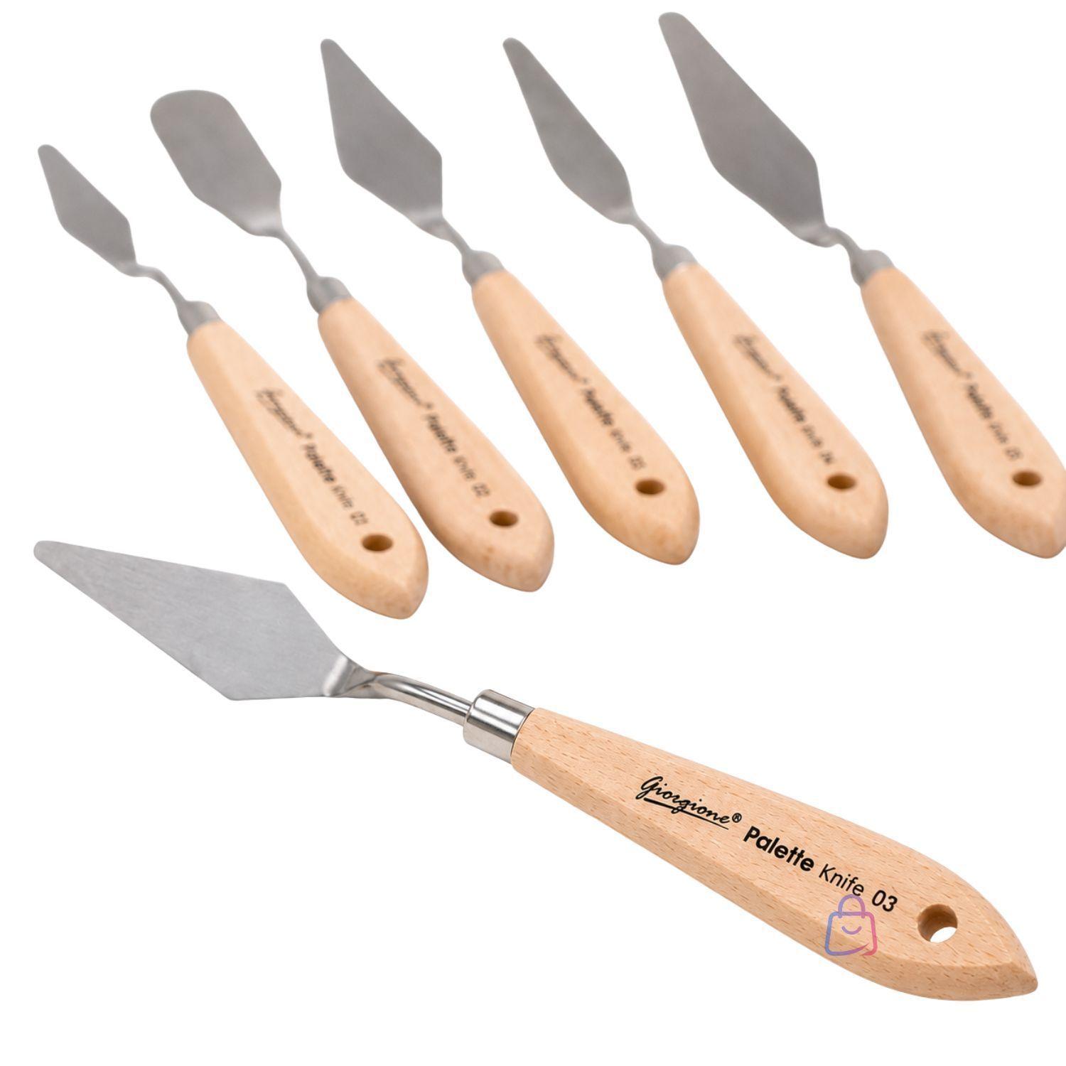Set 5 Espatulas G WD para Pintura Oleo Acr lica Madera PS-3