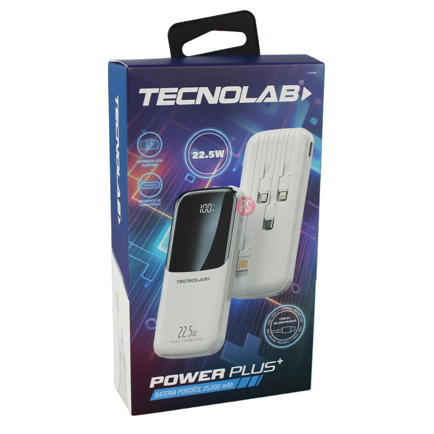 Power Bank 25000mAh 22.5W con 4 Cables Carga Rapida Colores - PS-4