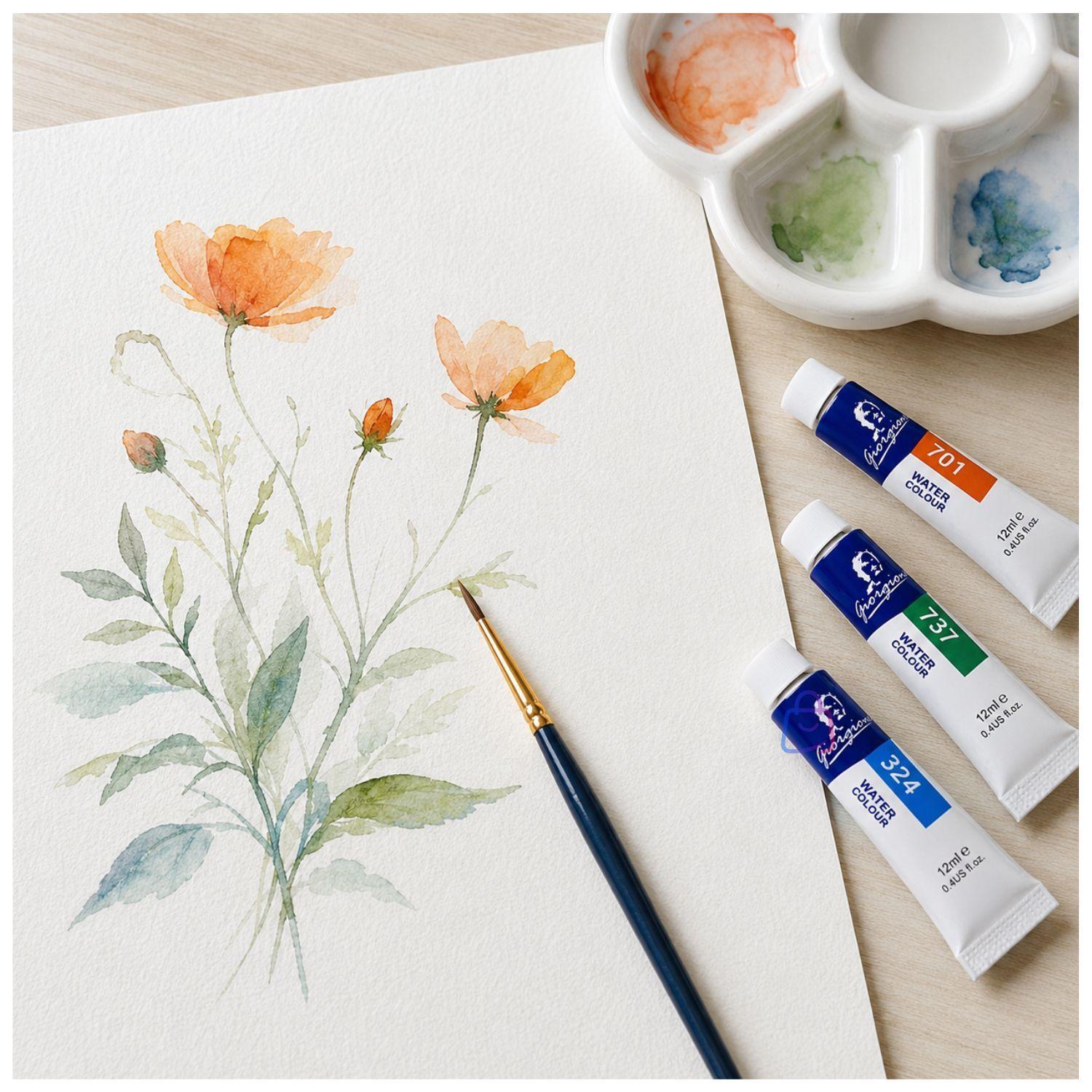 Pintura Acuarela 12 Colores 12ml Arte Escolar PS-1