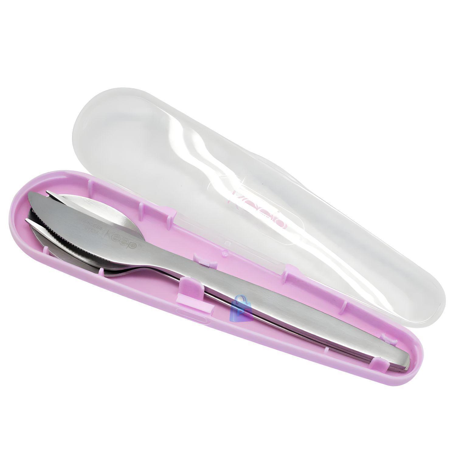 Hermético Keep 650ml Acero Cubiertos On The Go Rosa PS-7