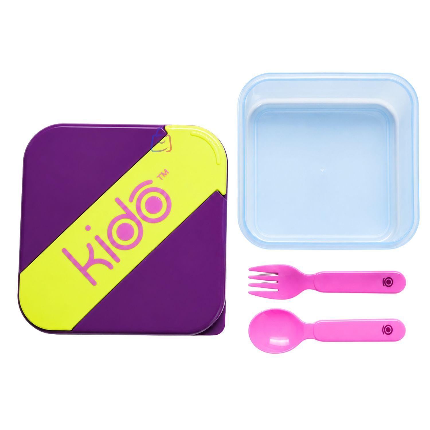 Hermetico Kido con Cubiertos Libre de BPA Morado PS-3