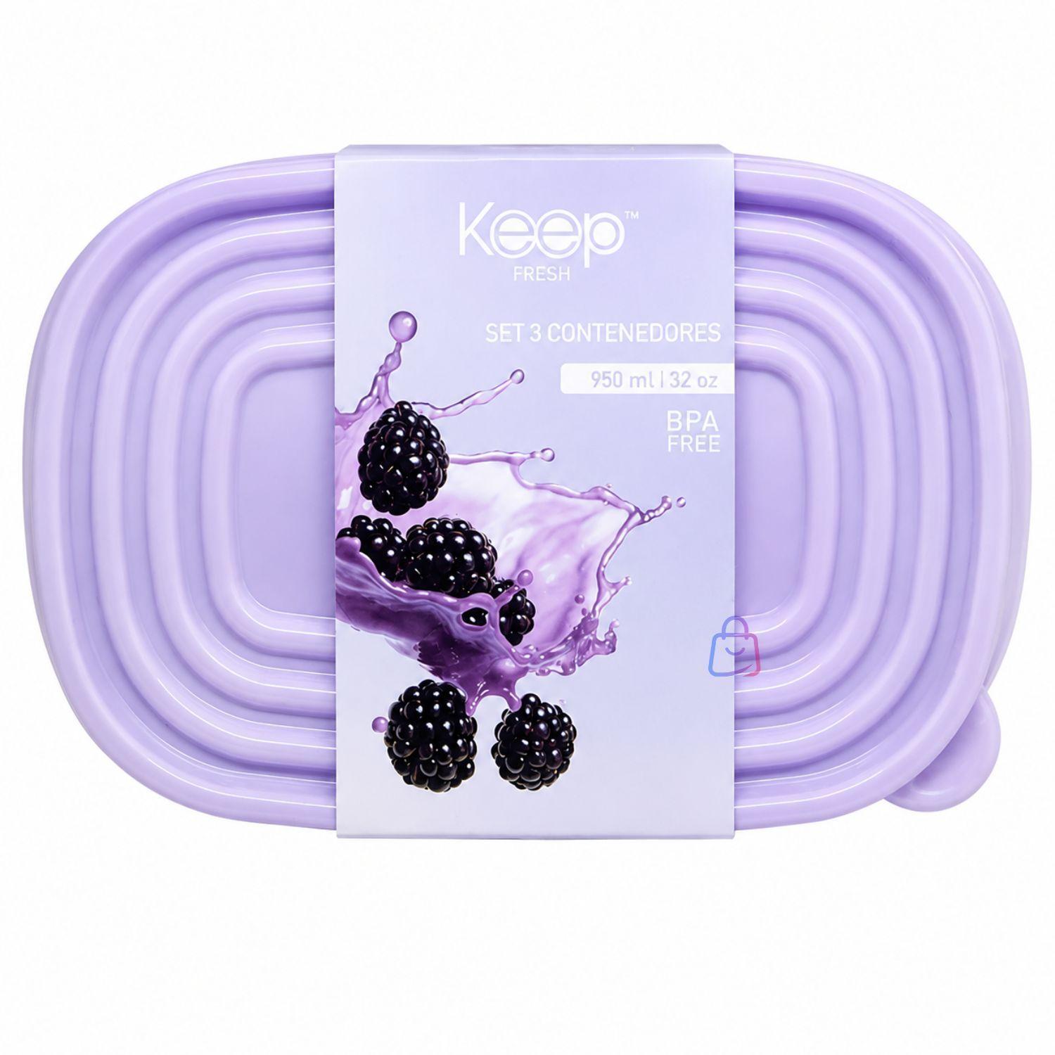 Set 3 Contenedores Hermeticos Apilables Keep 950ml PS-1
