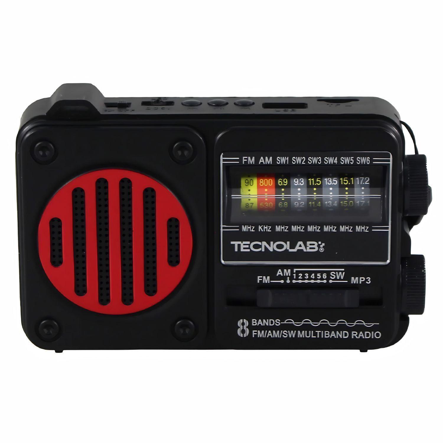 Radio Solar Bluetooth AM FM USB Linterna LED Rojo PS-0