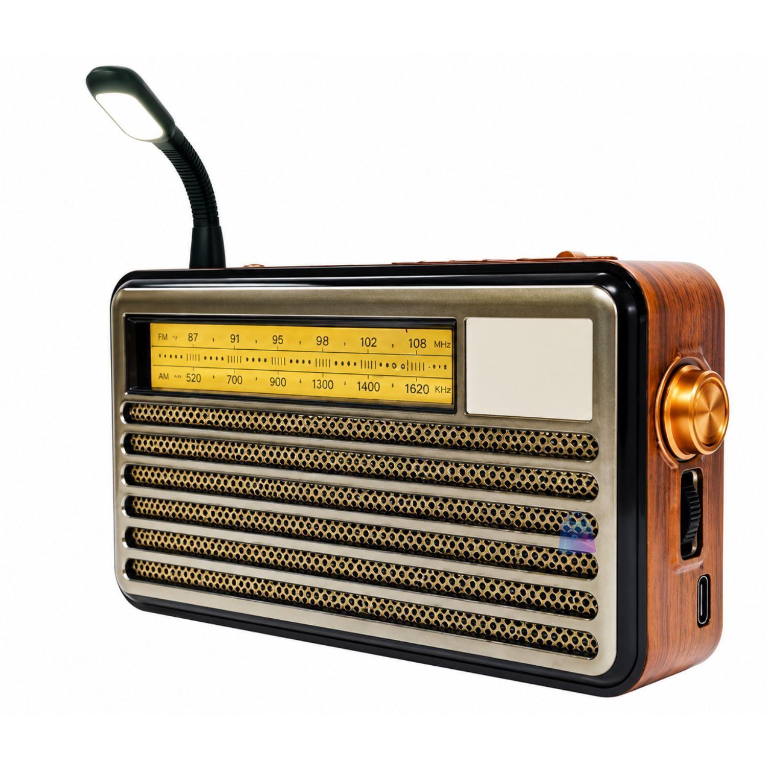 Radio Retro Solar Bluetooth FM AM SW USB Tipo C 10W PS-2