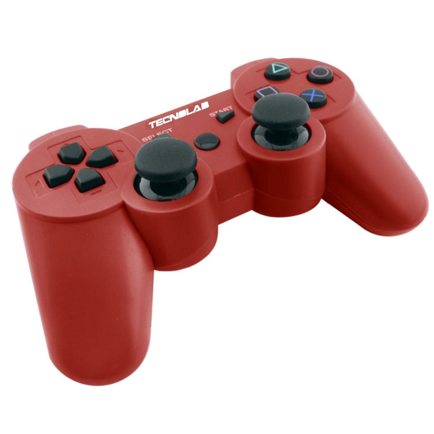 Joystick Compatible Ps3 Con Bluetooth Y Vibración Rojo - Ps-0