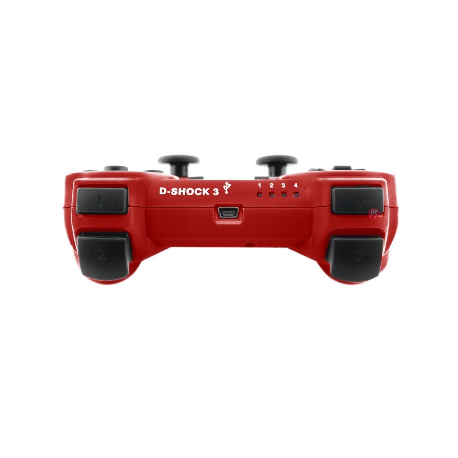 Joystick Compatible Ps3 Con Bluetooth Y Vibración Rojo - Ps-1