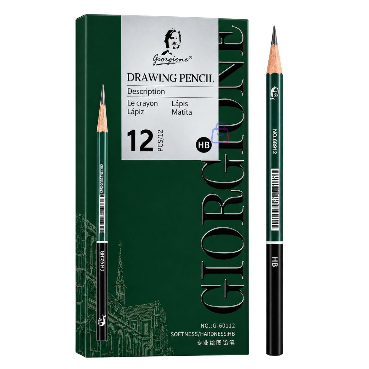 Set 12 Lapices Dibujo Grafito Carboncillo PS-3