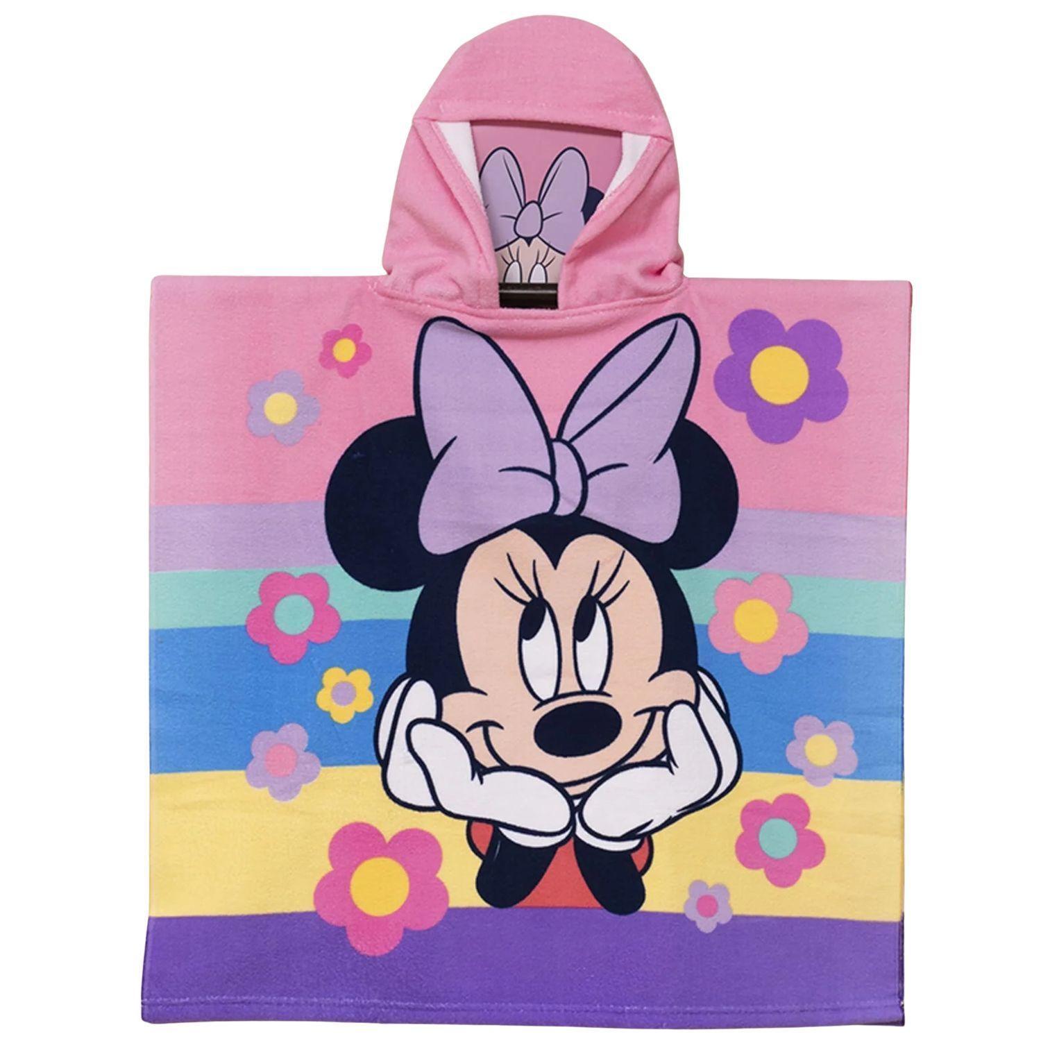 Toalla Playa Capucha Minnie Flores 60x60 Cm Microfibra PS-0