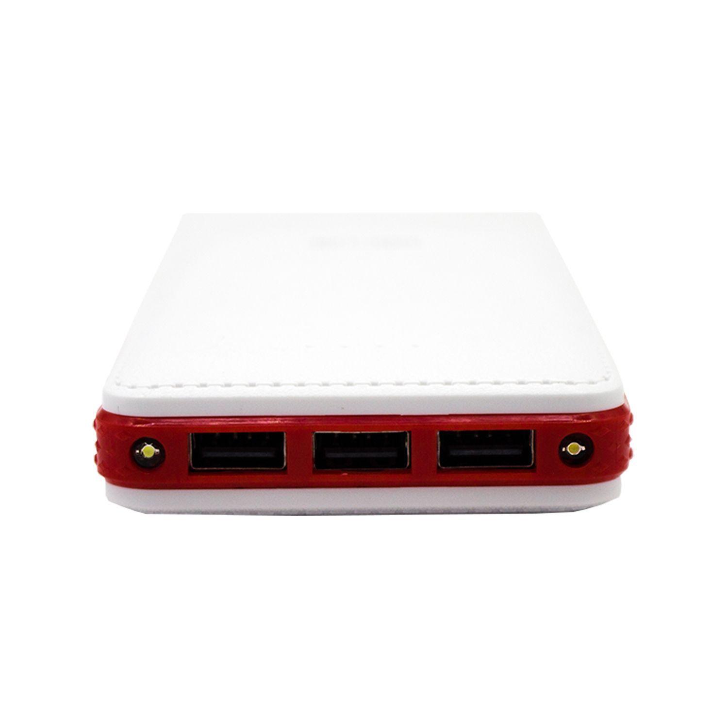 Power Bank Cargador Portátil 17000Mah 3 Usb Rojo - PuntoStore-2