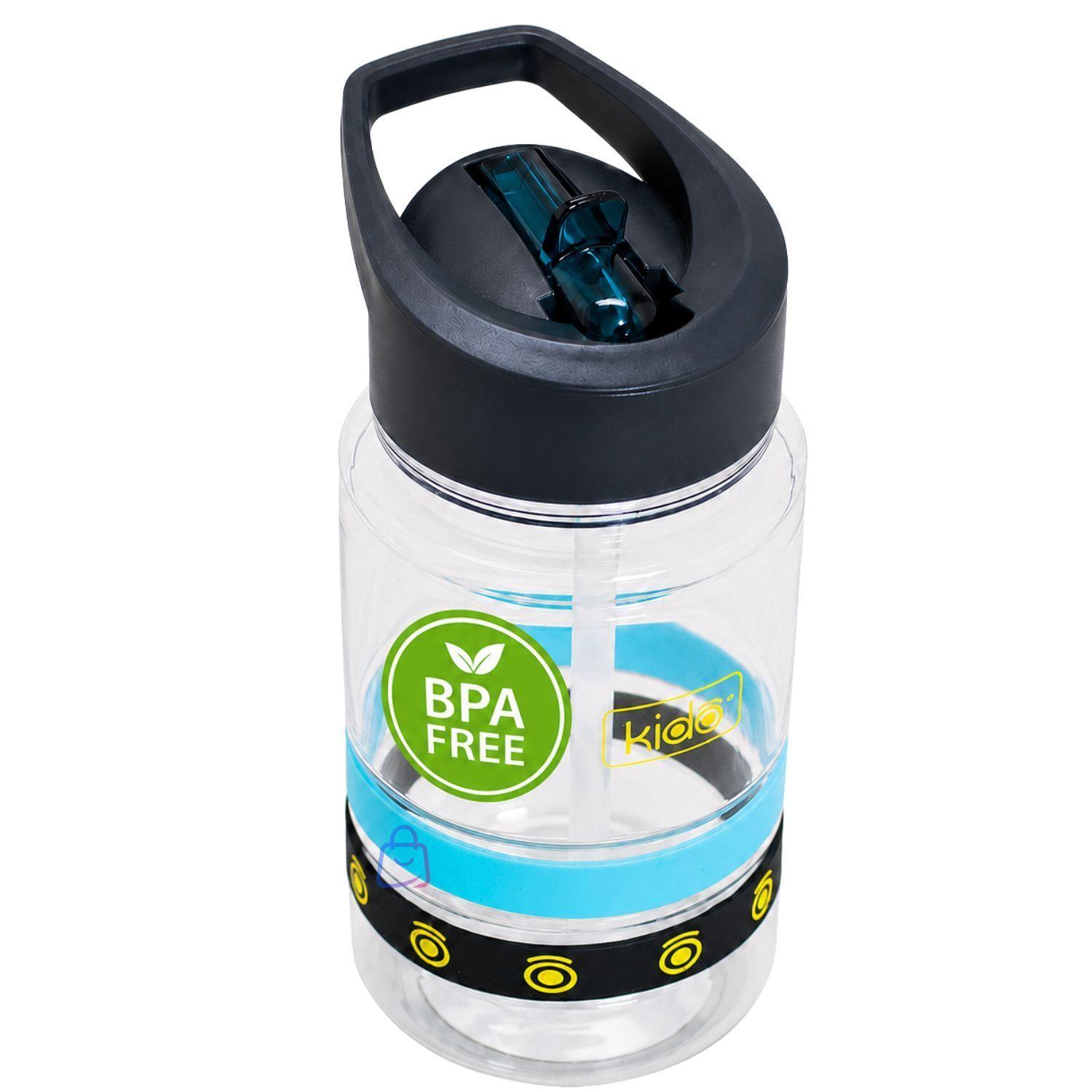 Botella Agua Infantil Kido 450ml Libre BPA Gris Oscuro PS-2