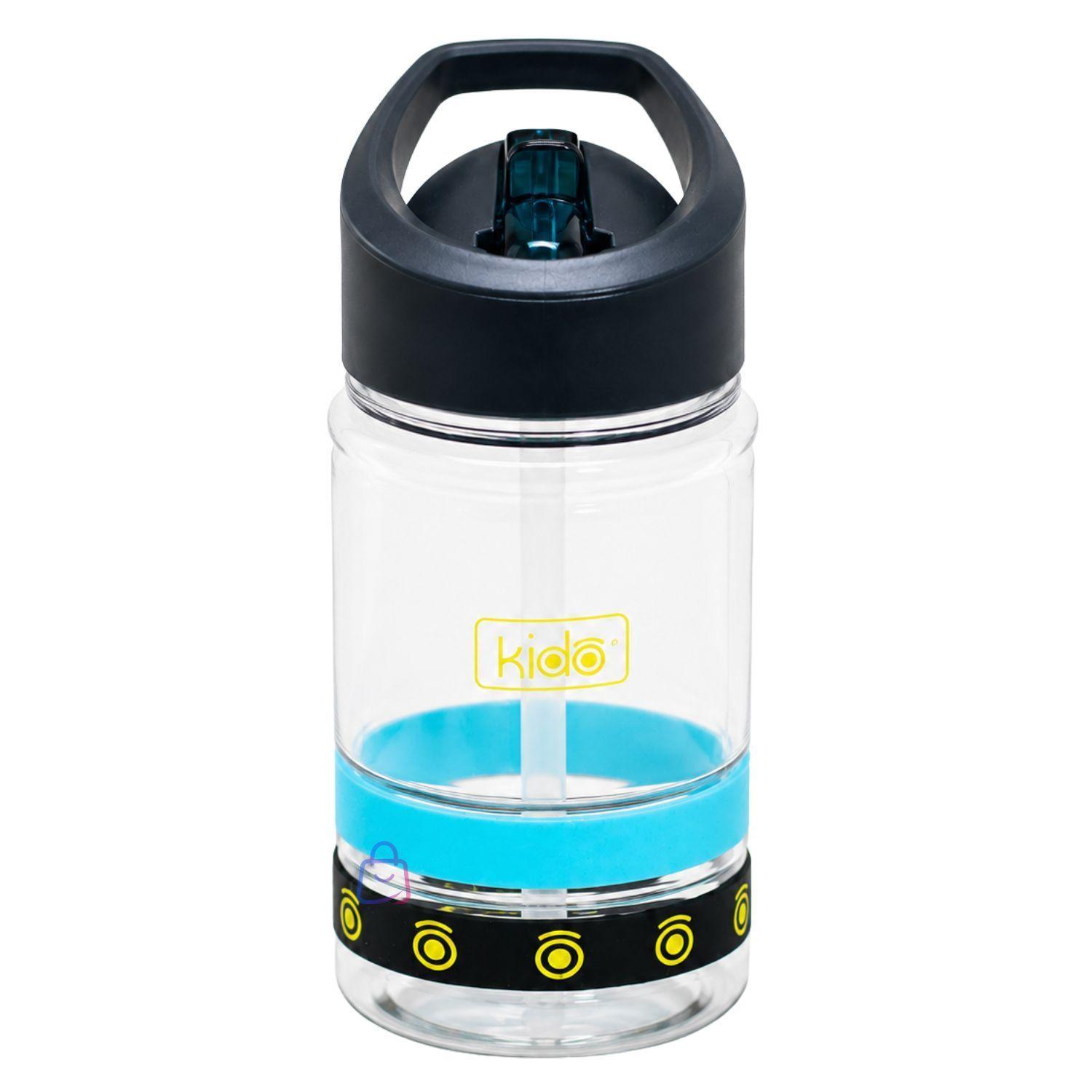 Botella Agua Infantil Kido 450ml Libre BPA Gris Oscuro PS-3