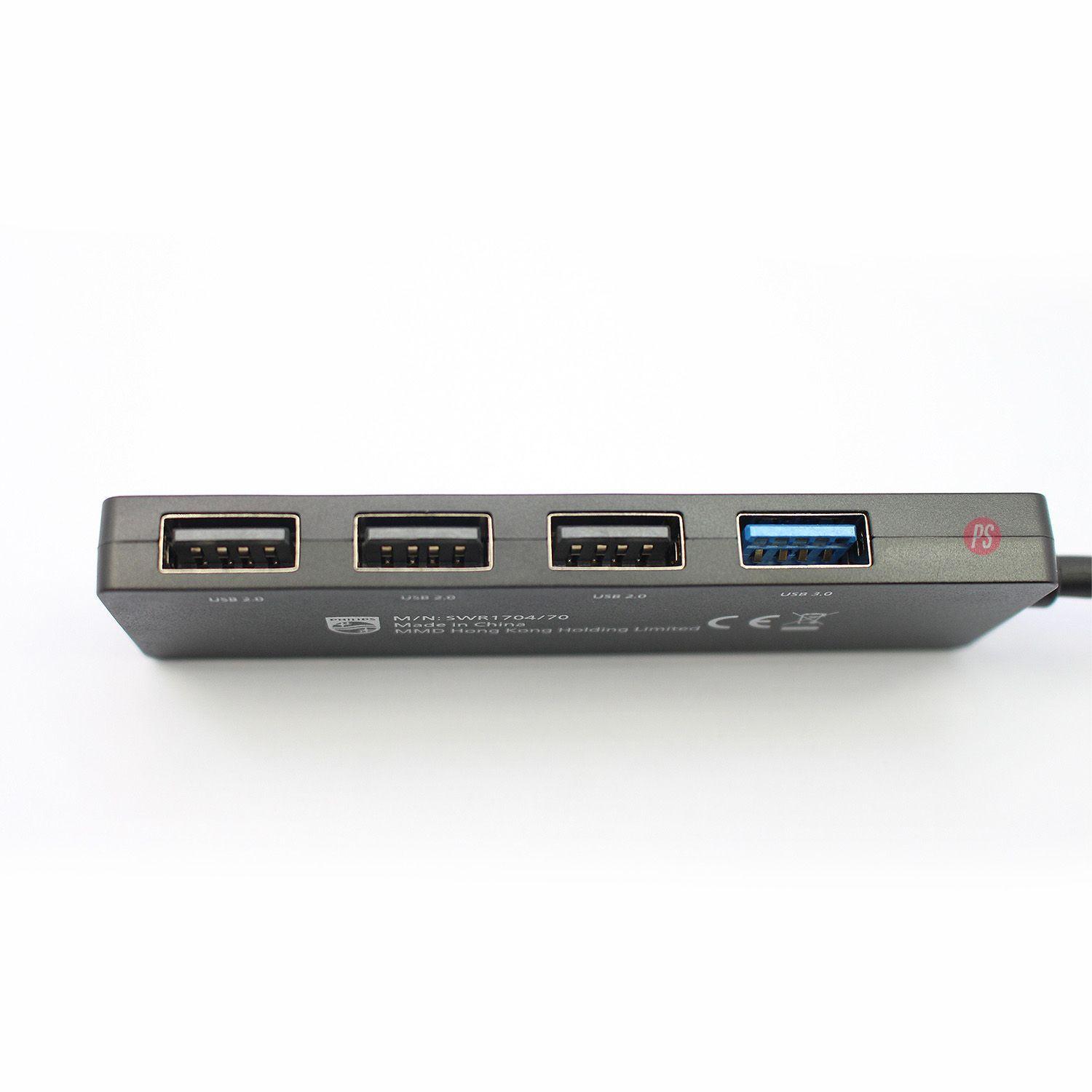 Hub Philips 4 Puertos USB 3.0 Alta Velocidad 5Gbps - PS-2