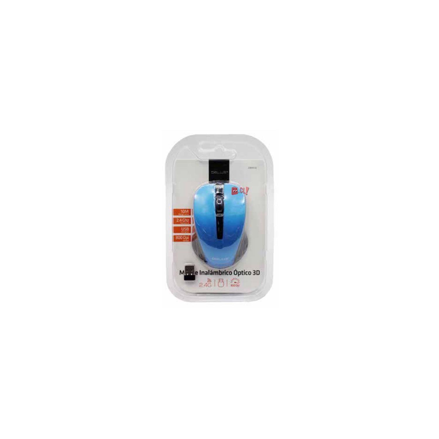 Mouse Inalámbrico Óptico Con Receptor Micro Usb Azul - Ps-3