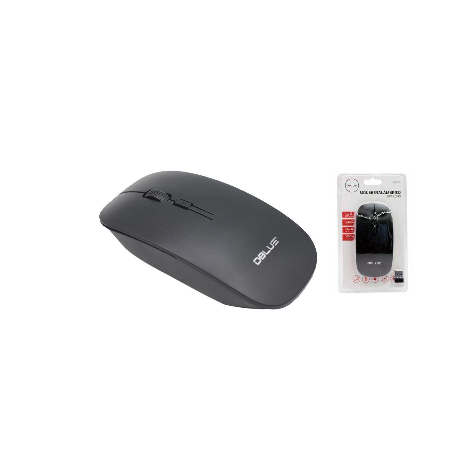 Mouse Óptico Inalámbrico Diseño Plano Color Negro - Puntostore-2