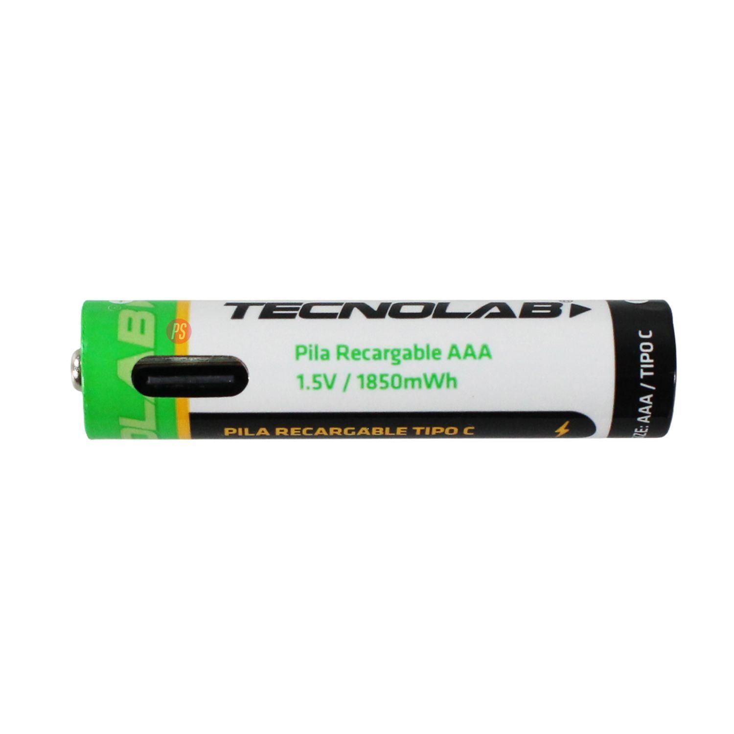 Pack 2 Pilas AAA Recargables Con USB-C - PS-1