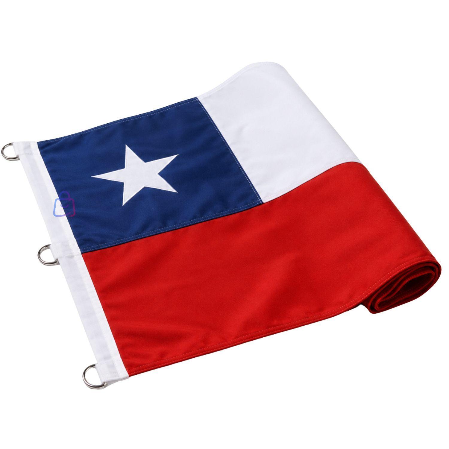 Bandera Chilena 100x150cm Con Estrella Bordada PS-3