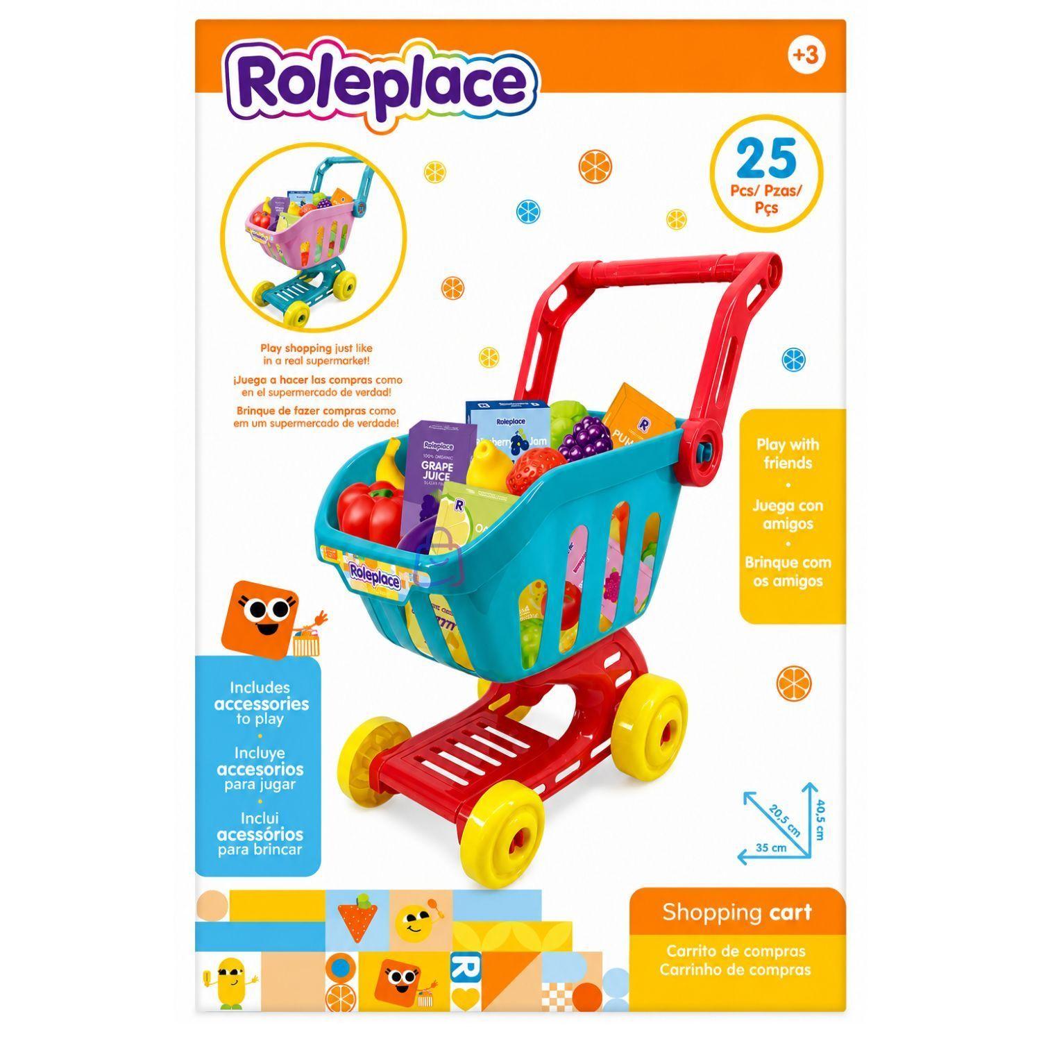 Carrito Compras Infantil 25 Accesorios Supermercado PS-4