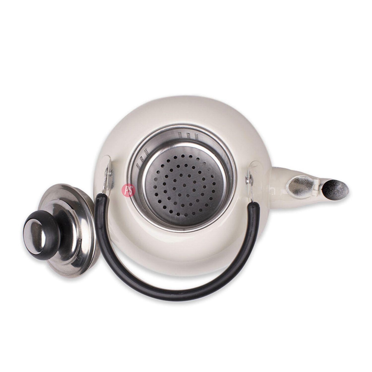 Tetera De Acero Inoxidable 800ml Color Marfil - PS-2