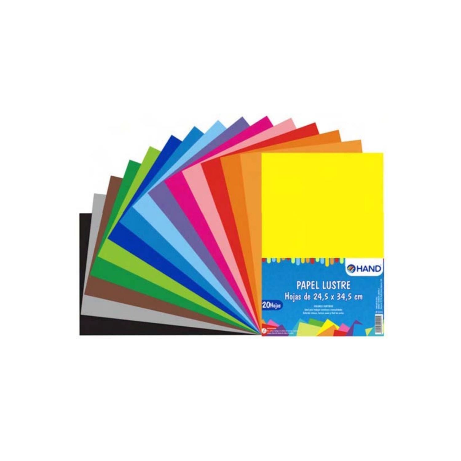Pack 200 hojas Papel Lustre 24x34cms Colores - PS-0