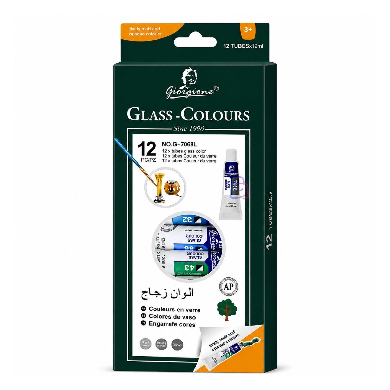 Pintura Para Vidrio 12 Colores 12ml Manualidades PS-5