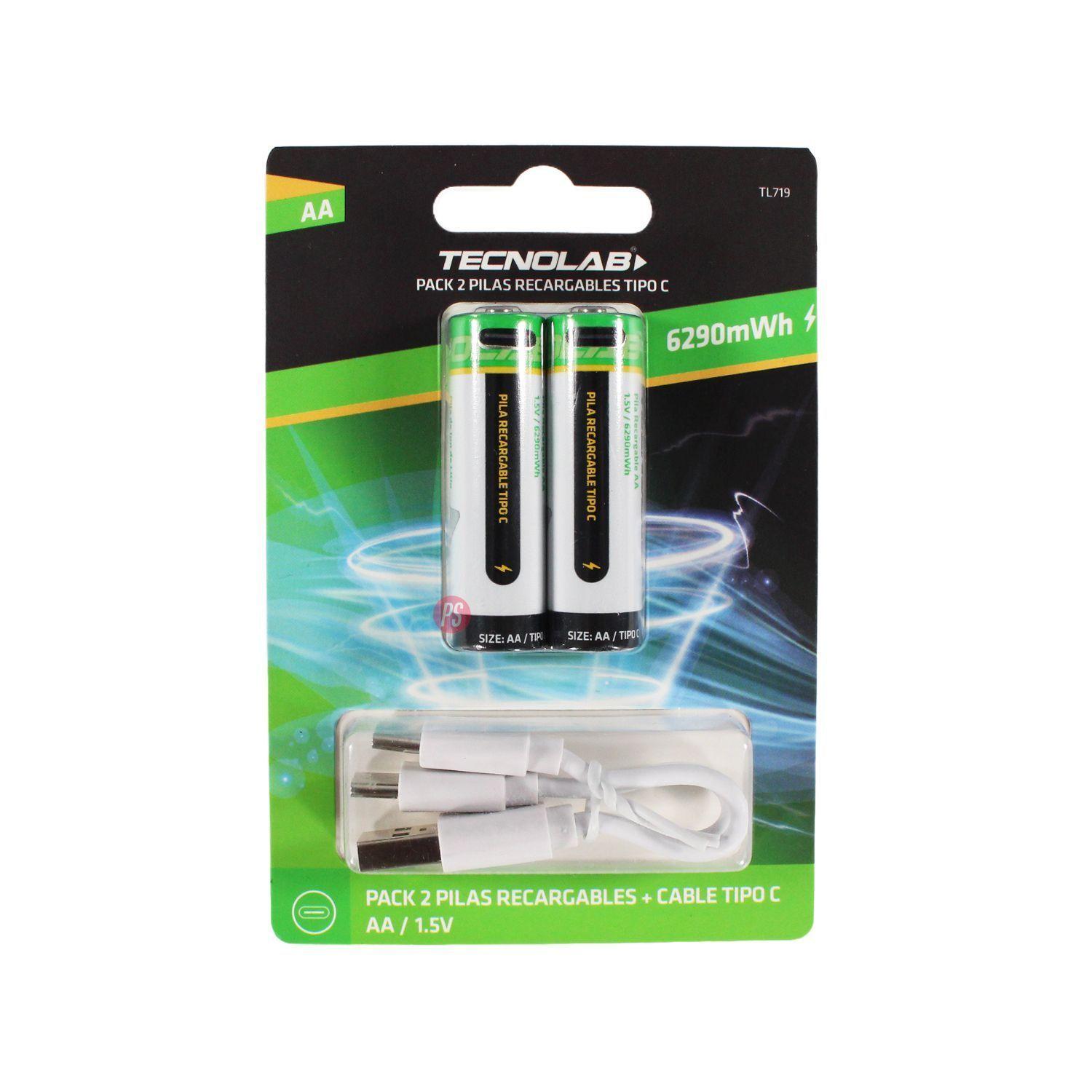 Pack 2 Pilas AA Recargables USB 6290mWh - PS-2
