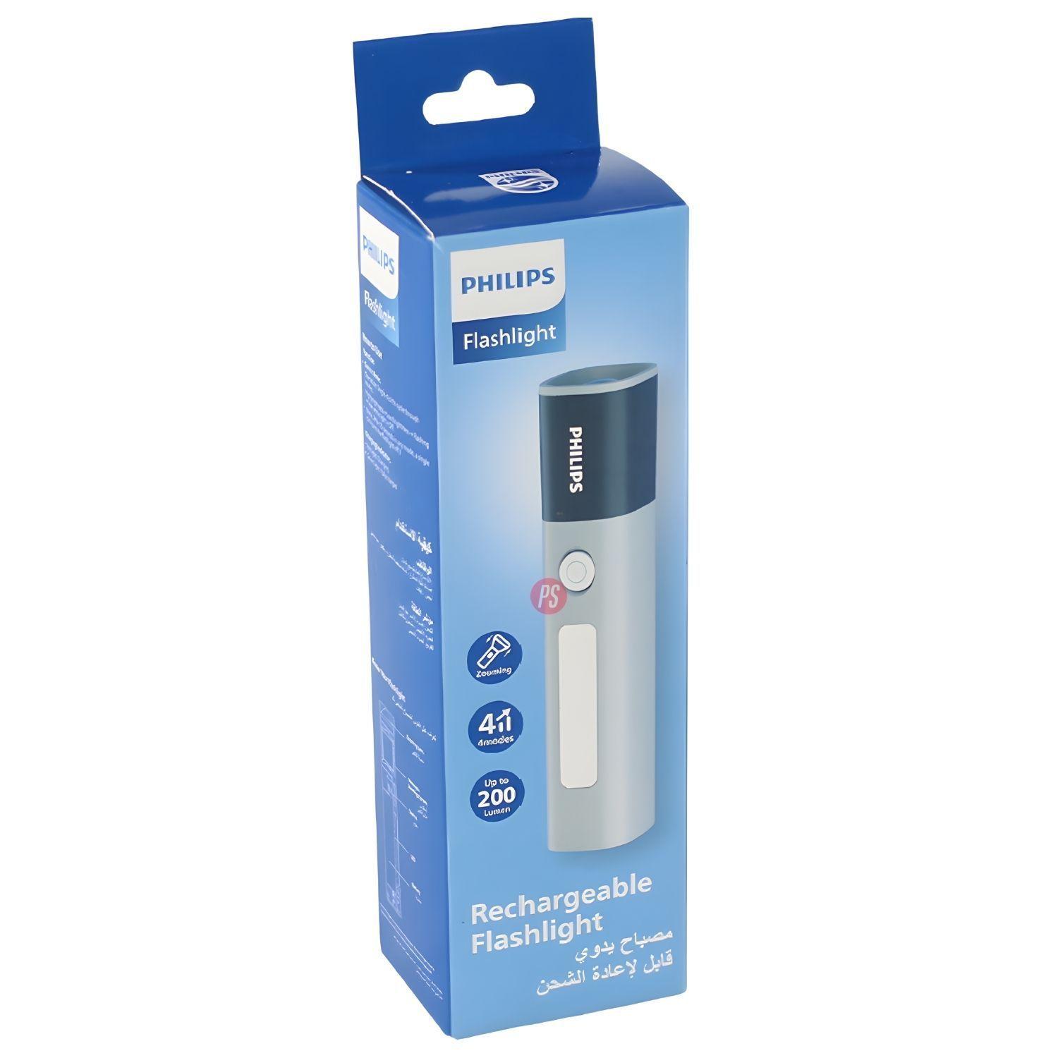 Linterna LED Philips 10W Recargable Zoom 150m 4 Modos PS-2