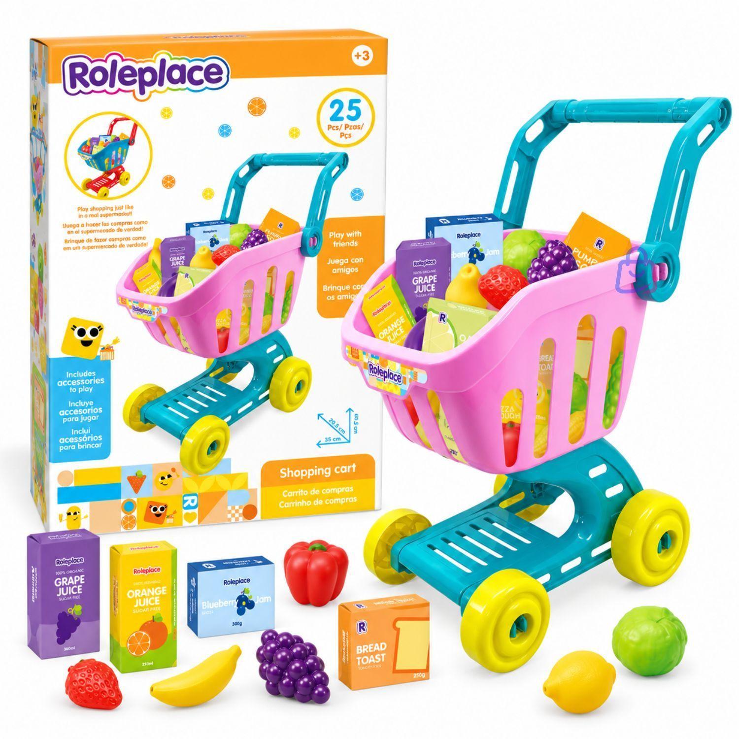 Carrito De Compras Infantil Supermercado 25 Accesorios PS-2