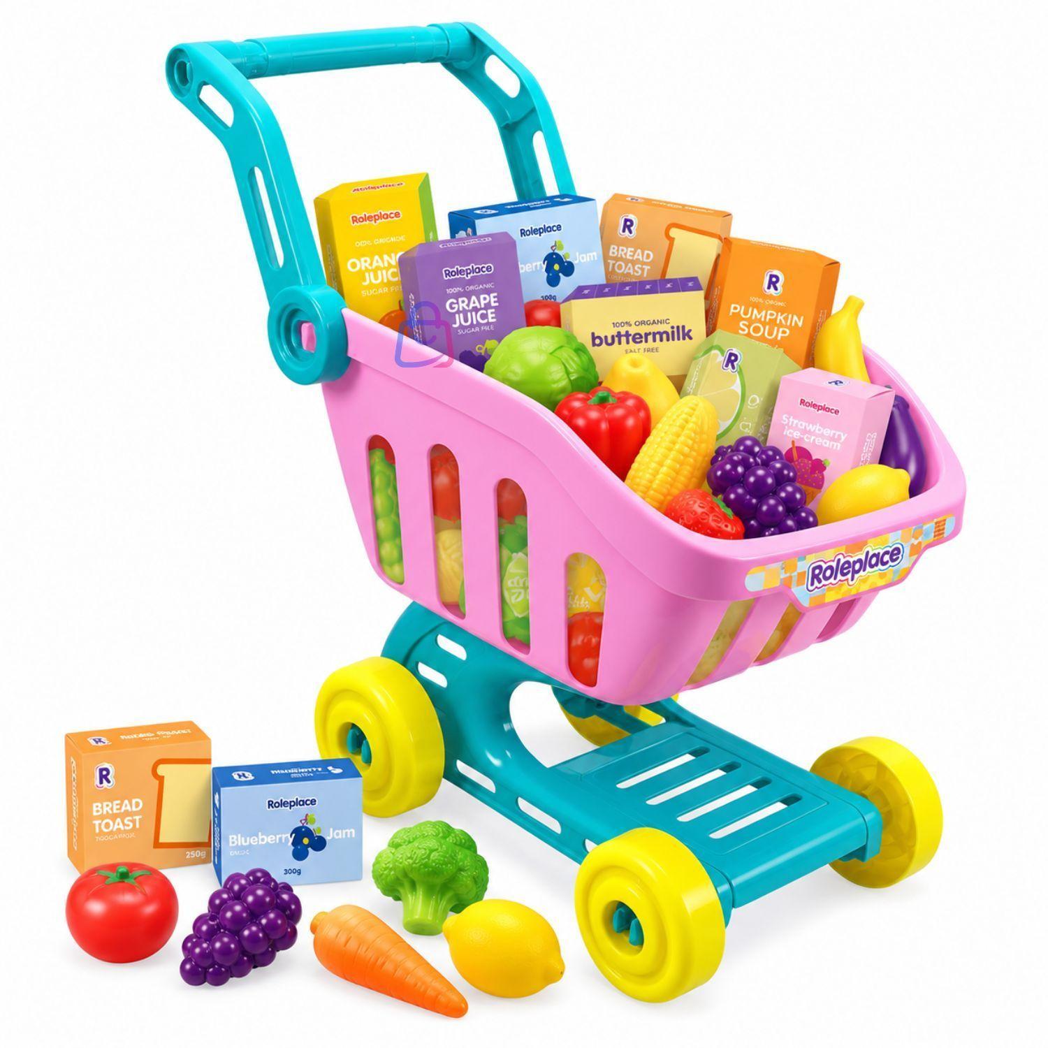 Carrito De Compras Infantil Supermercado 25 Accesorios PS-3