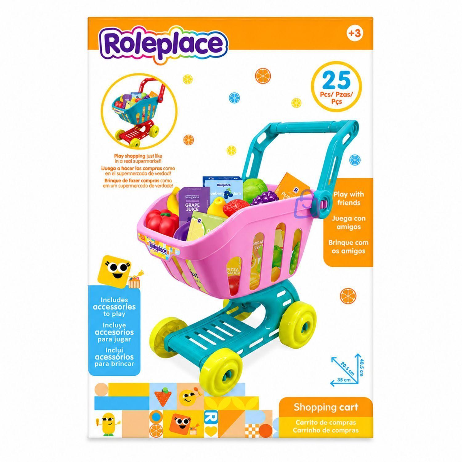Carrito De Compras Infantil Supermercado 25 Accesorios PS-4