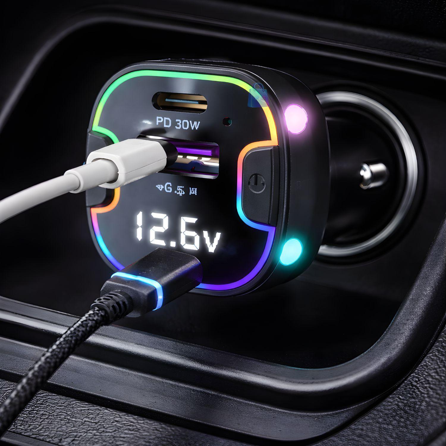 Cargador Auto 75W Multipuerto PD QC Cable PS-1