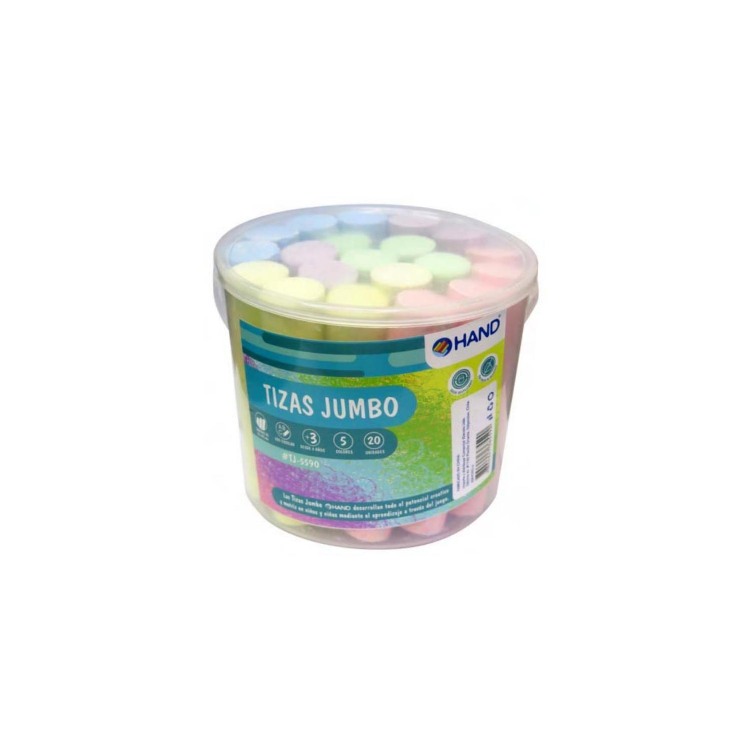 Tizas Pizarra Jumbo 20 unidades 5 Colores Balde - Ps-0