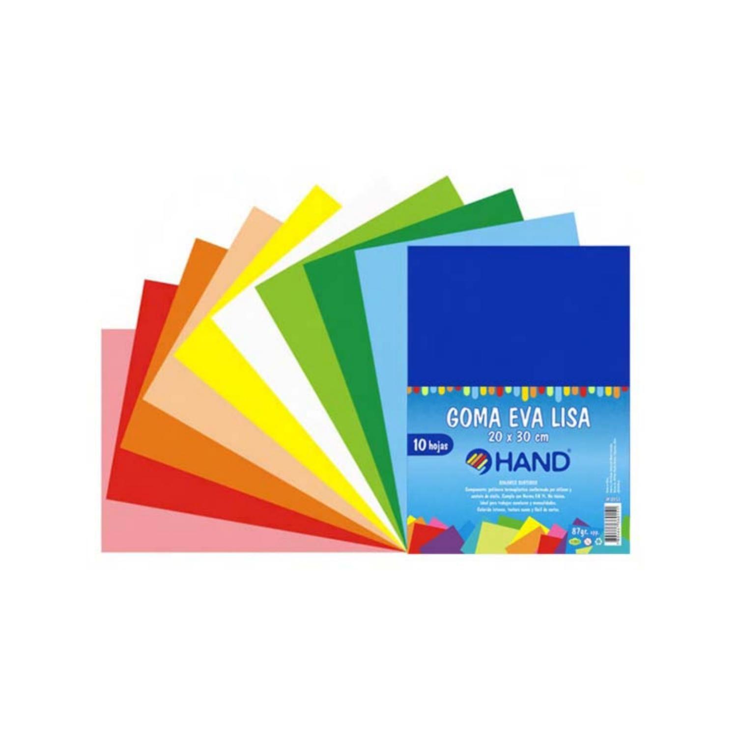 Pack 100 Hojas Goma Eva Lisa 20x30cms Colores - PS-0