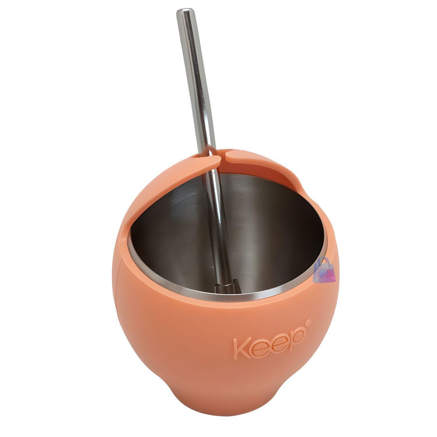 Mate Acero Inoxidable 230ml con Bombilla Coral PS-1