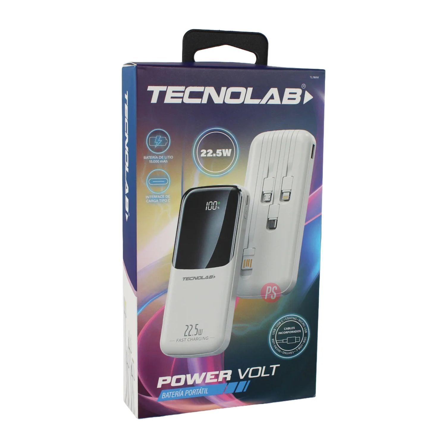 Power Bank 15000mAh 22.5W con 4 Cables Integrados Colores - PS-4