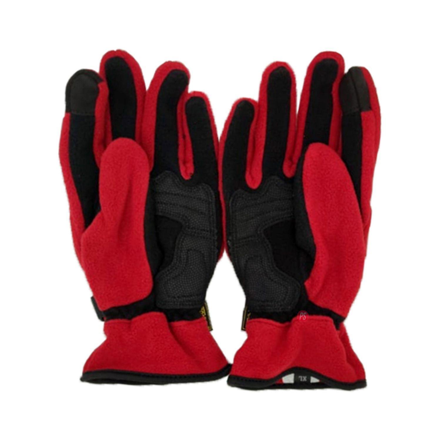 Guantes Para Moto De Polar Con Protección Nudillos Rojo - PS-1