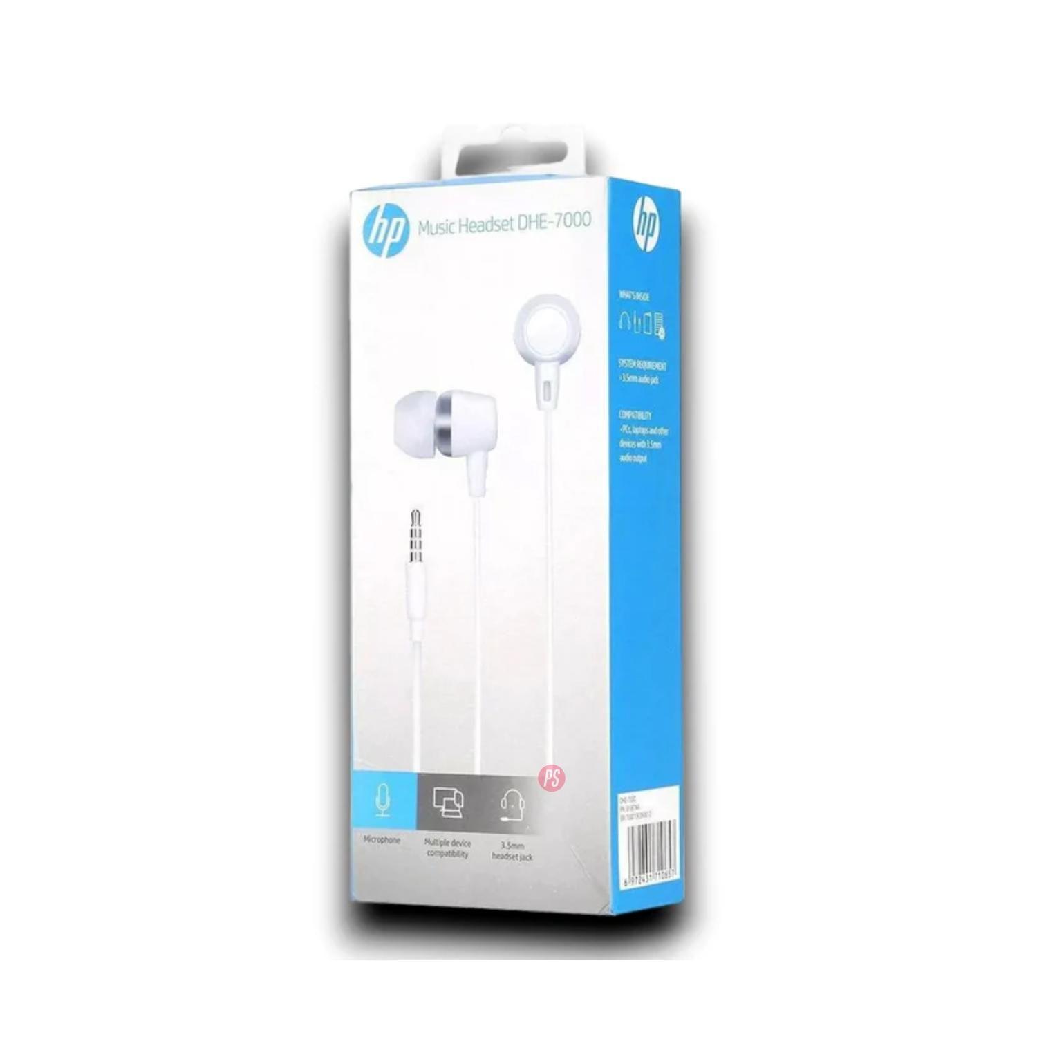 Audífonos HP 3.5mm Manos Libres DHE-7000 Blanco - PS-4