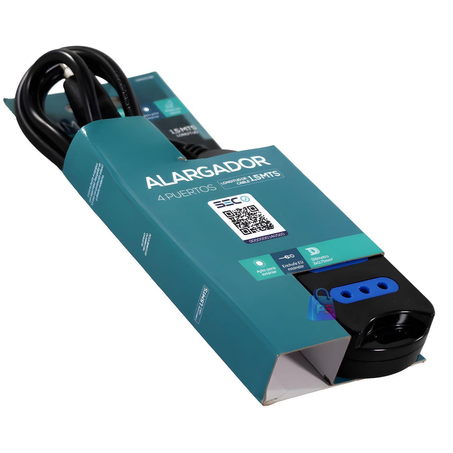 Alargador Electrico 4 Enchufes Certificado SEC Colores - PS-2