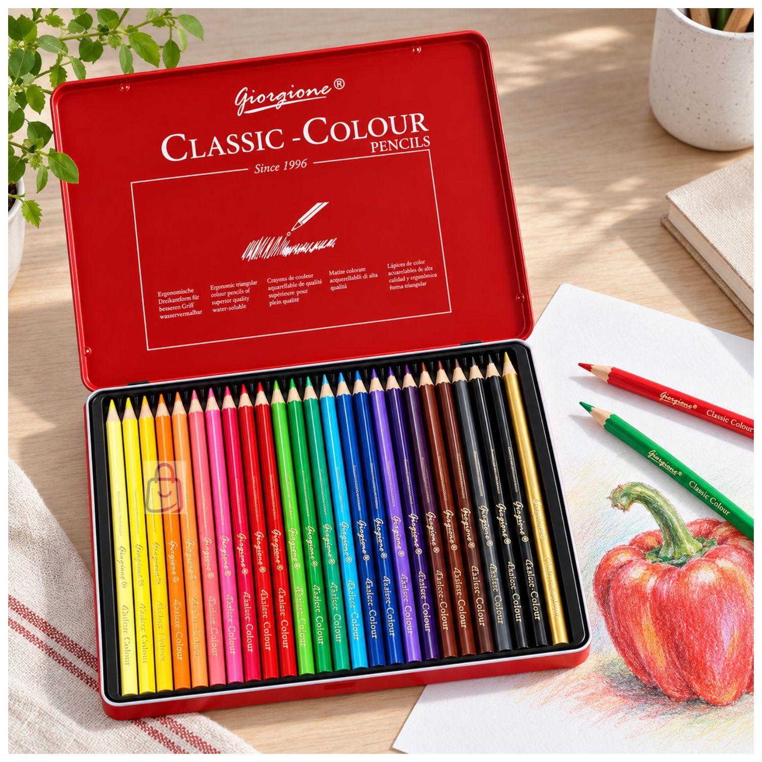 Lapices De Colores 24 Caja Metalica PS-2