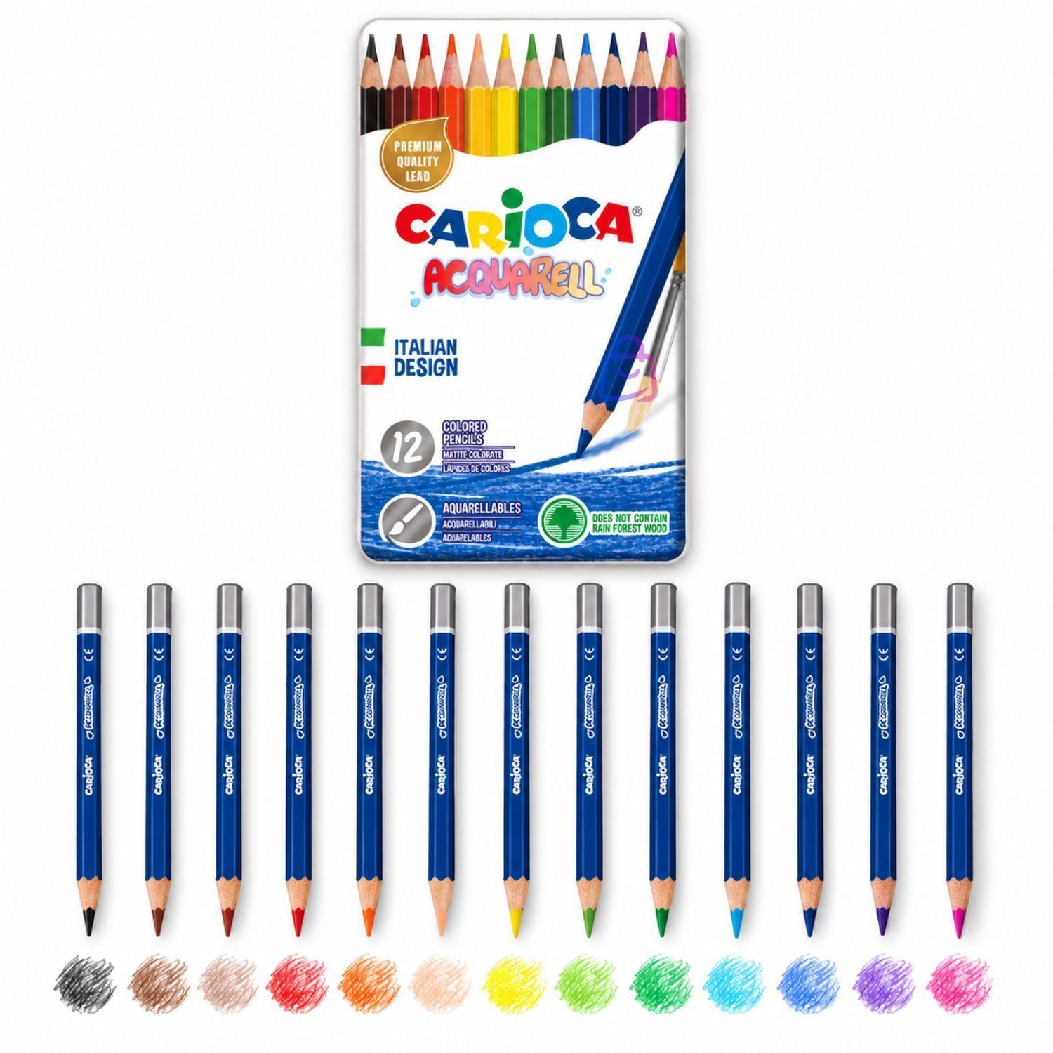 L pices Acuarelables Carioca 12 Colores Caja Met lica PS-2