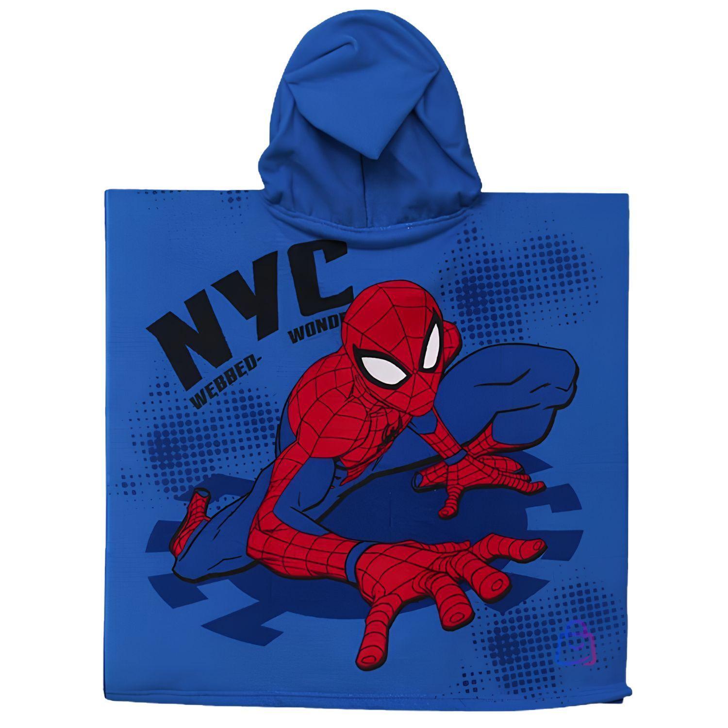 Toalla Playa Piscina Spiderman Capucha Microfibra 60x60 PS-1