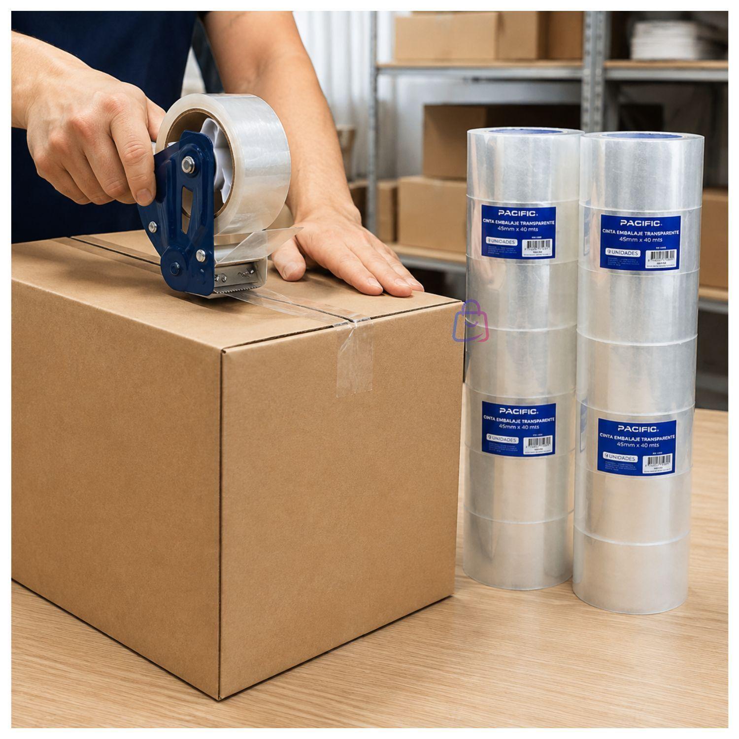 Pack 9 Cintas Embalaje Transparente 45mm X 40m 45mic PS-3