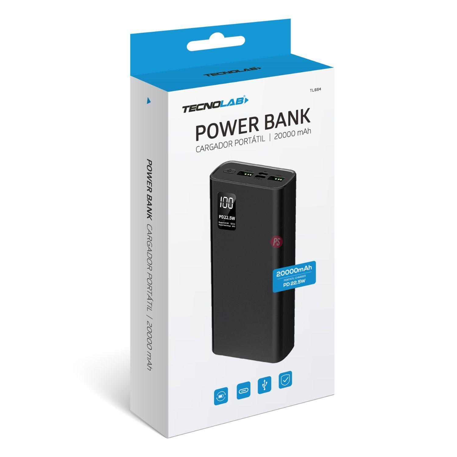 Power Bank 20000mAh 22.5W Carga Rápida y Display LED - PS-2