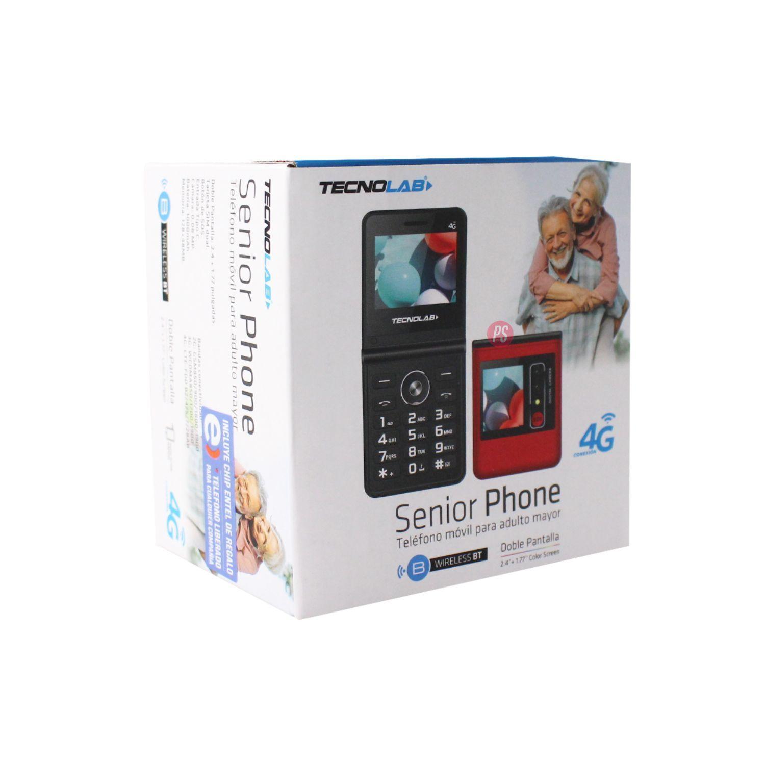 Teléfono Senior 4G SOS Dual SIM Pantalla Doble Colores - PS-3