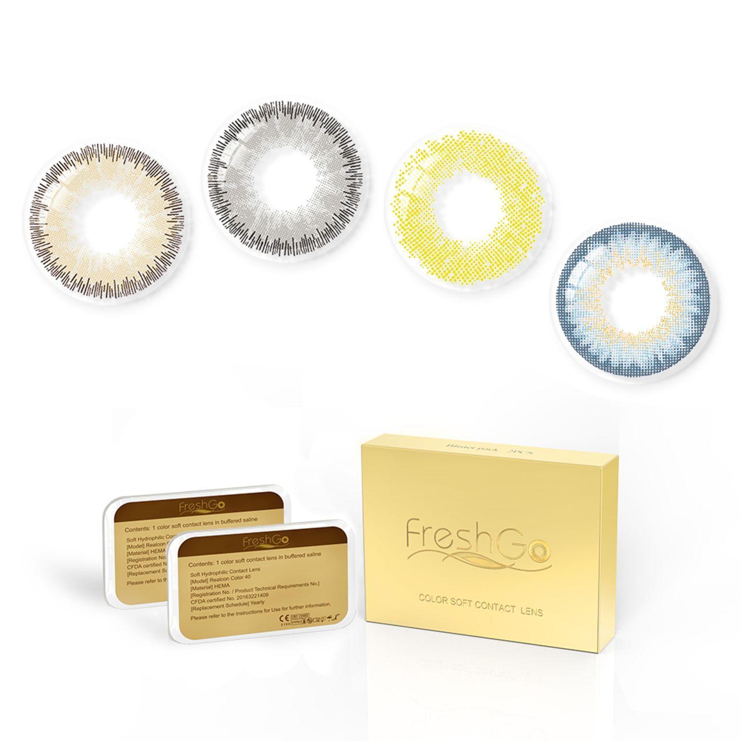 Par De Lentes De Contacto Línea Glow Color Gris Vivo-2