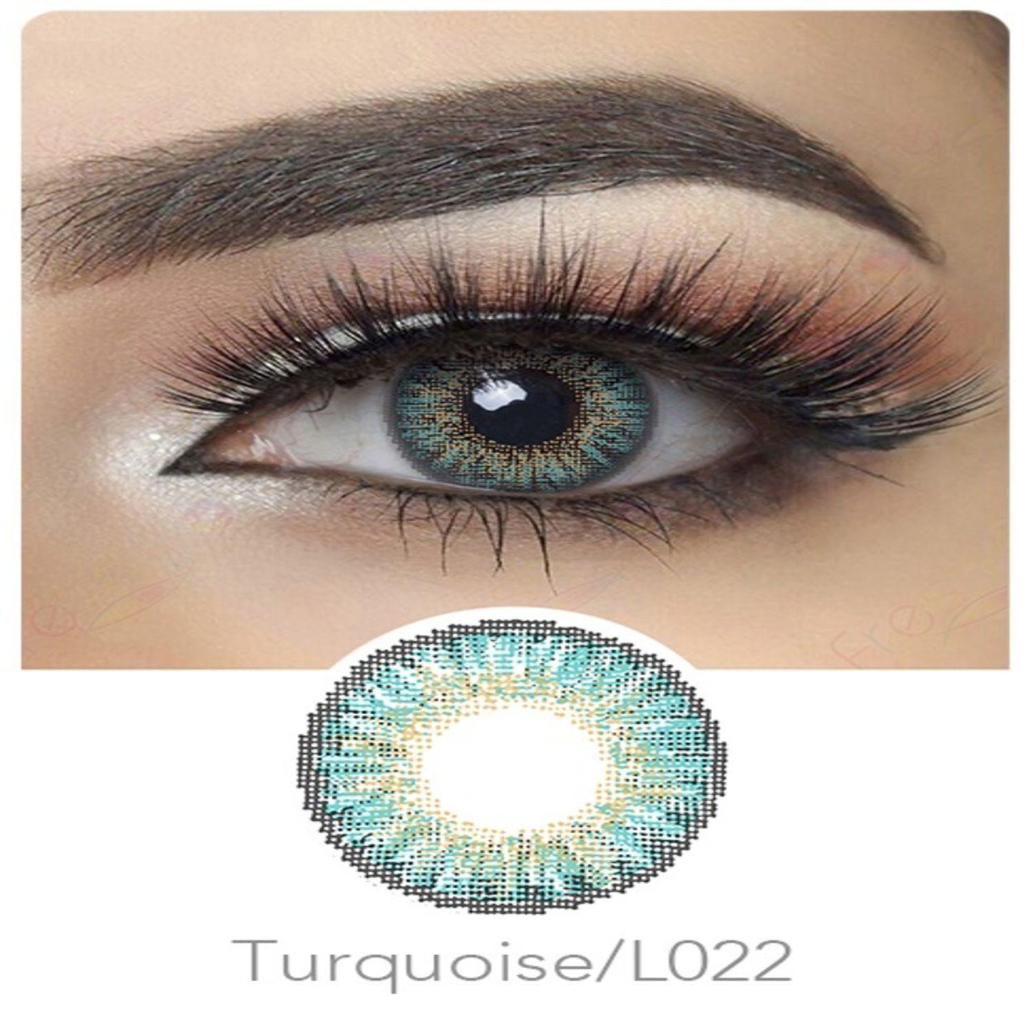 Par Lentes De Contacto Tricolor Turquesa  + Estuche-2