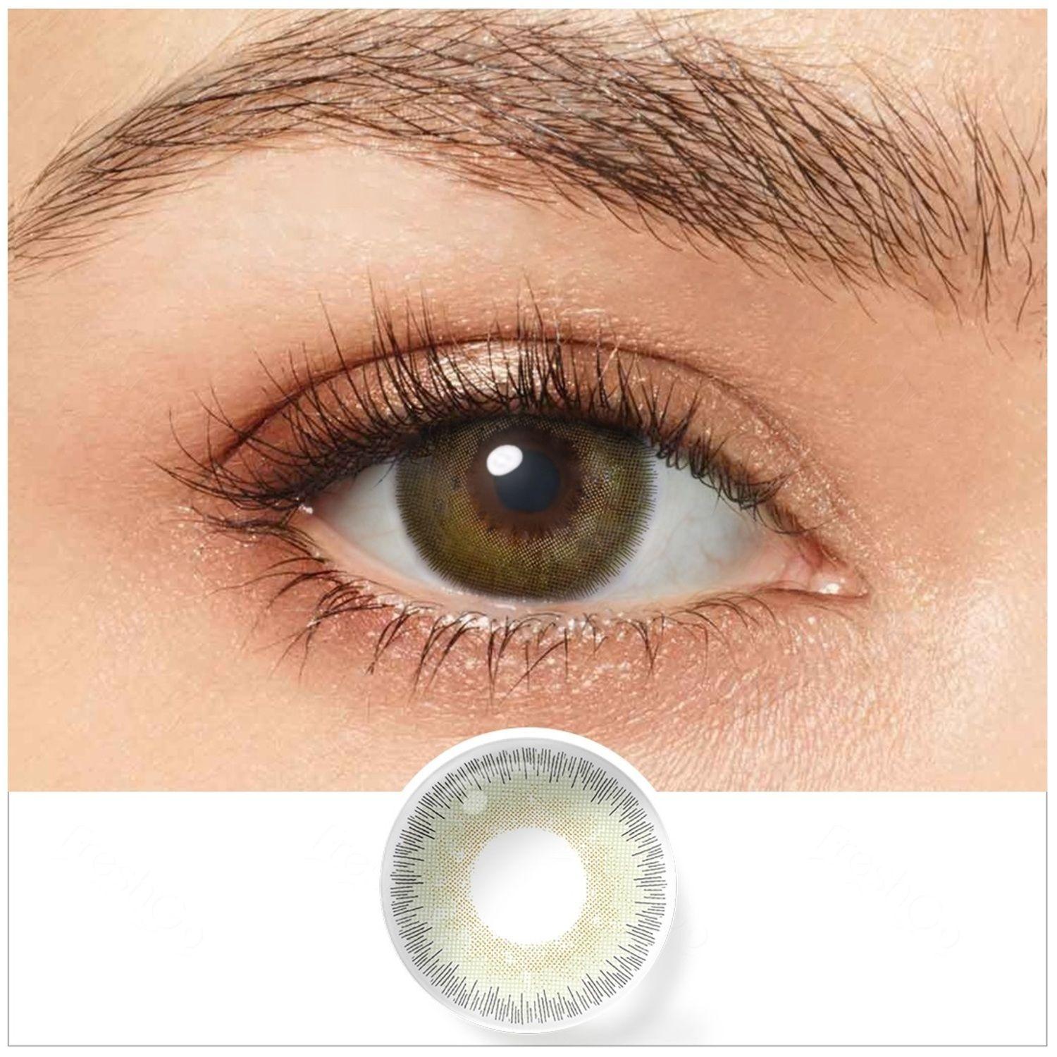 Par De Lentes De Contacto Línea Elite Color Verde Arena-2