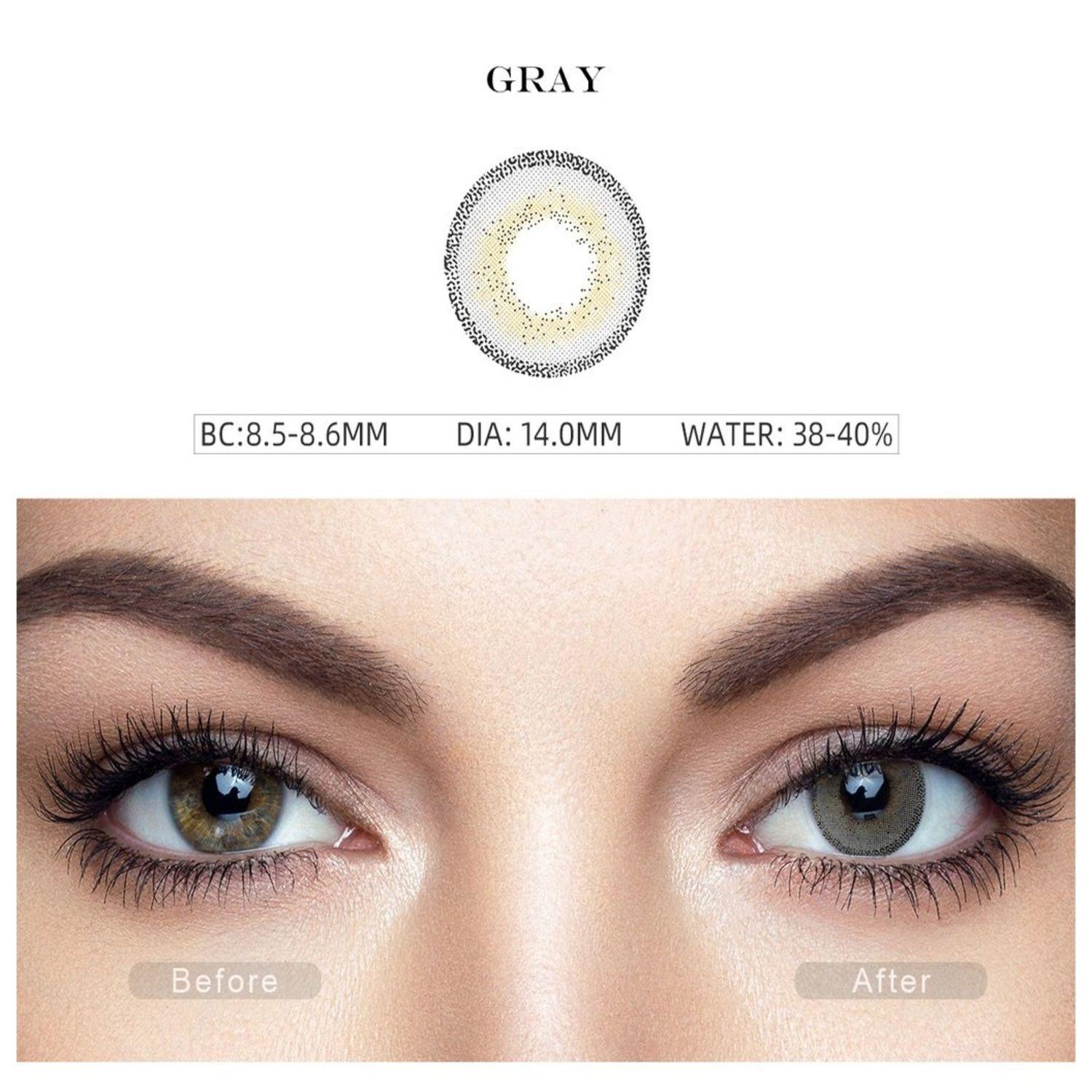 Par De Lentes De Contacto Línea Edge Color Gris-1