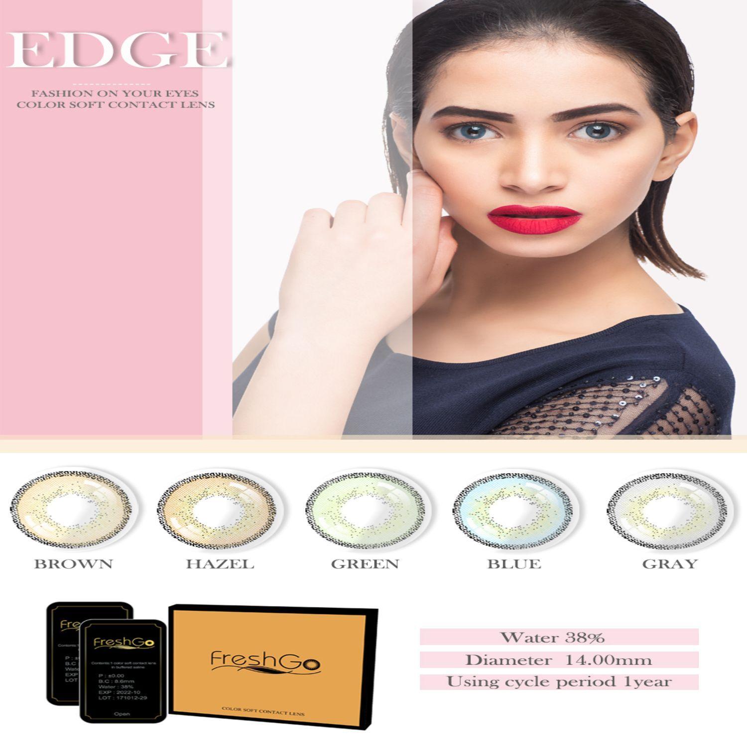 Par De Lentes De Contacto Línea Edge Color Gris-2