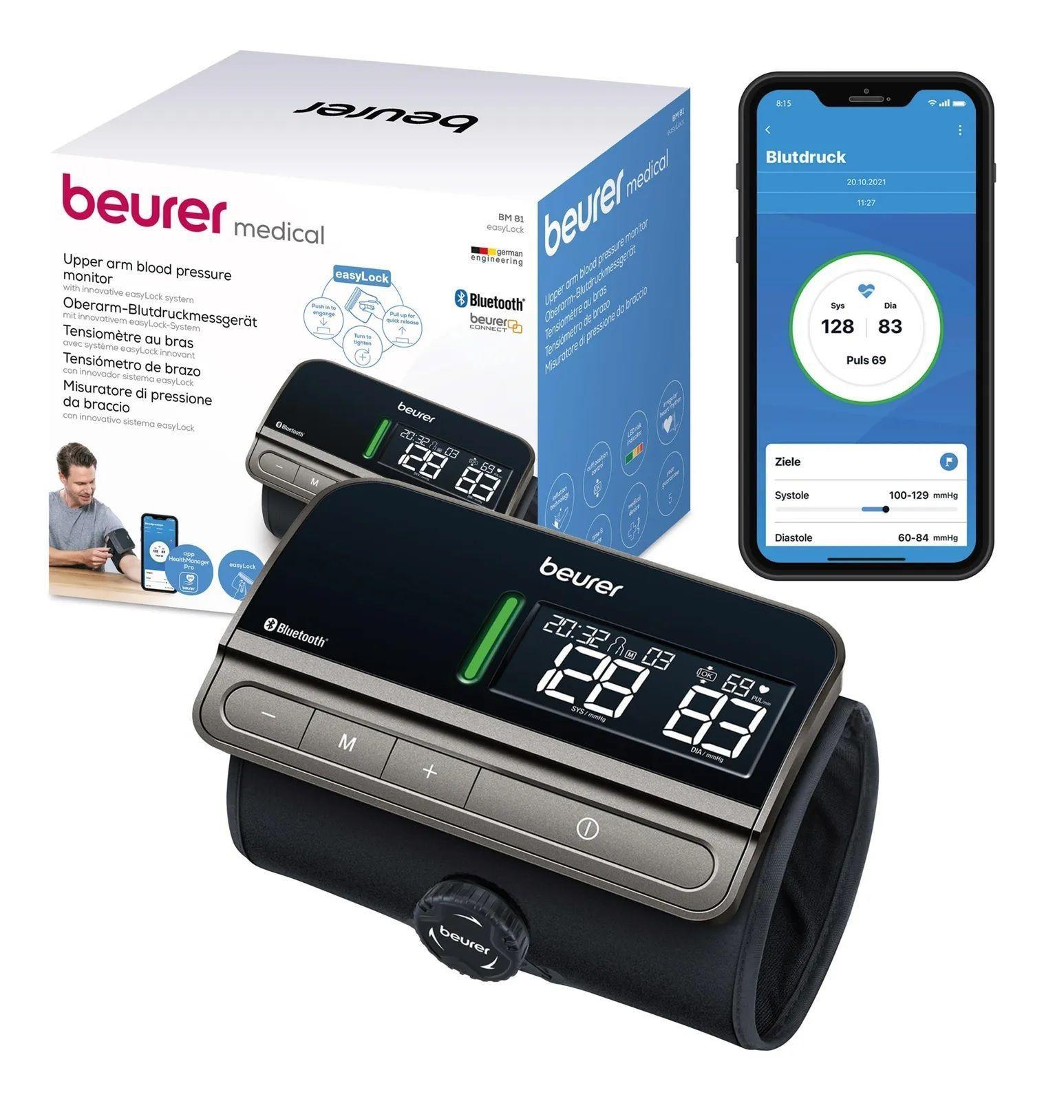 Toma Presión Digital De Brazo Easylock Bluetooth Tensiómetro Beurer Bm 81-0