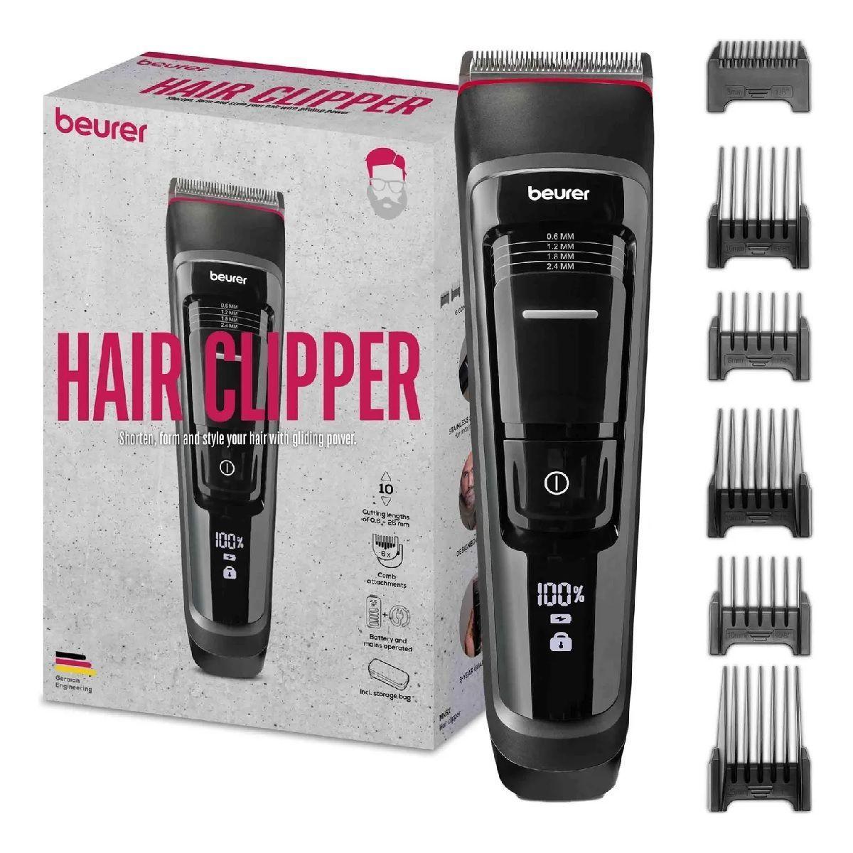      Cortadora De Pelo Con 7 Accesorios Color Negro Beurer Mn5x-0